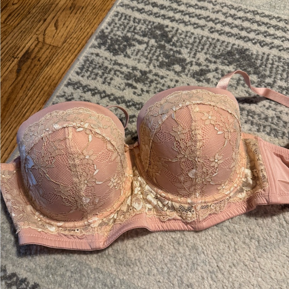 Adore Me Pink Lace Bra